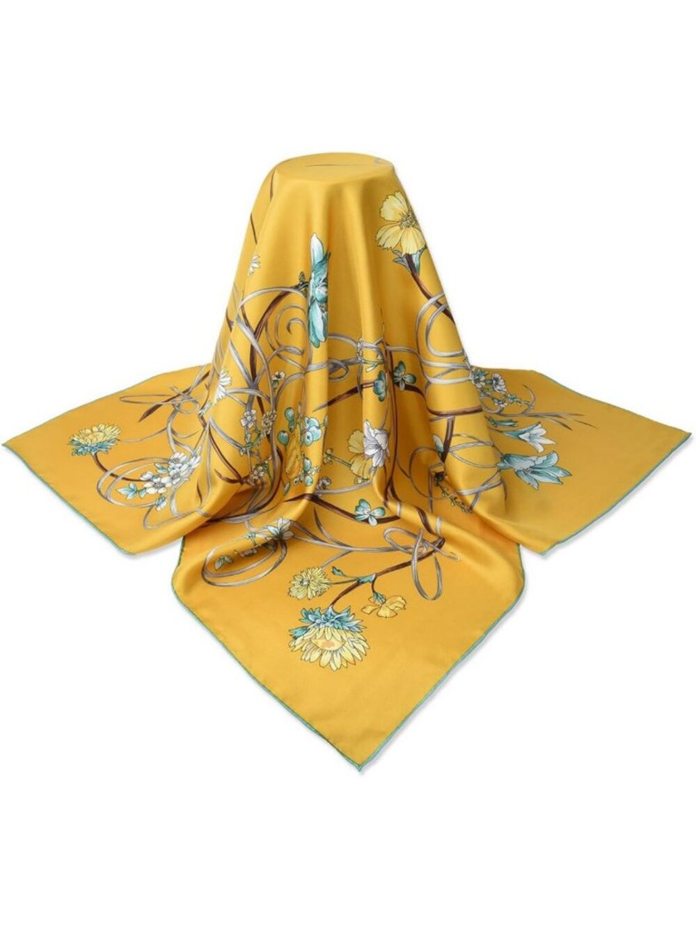 21x21 Real Silk Lightweight Neck Scarf for Women - Soft Hair Bandana & Headband